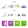 Cotton, coil, thread, pest, and other web icon in cartoon,outline,flat style. Textiles, industry, gear icons in set