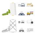 Cotton, coil, thread, pest, and other web icon in cartoon,outline style. Textiles, industry, gear icons in set Royalty Free Stock Photo