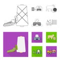 Cotton, coil, thread, pest, and other web icon in outline,flat style. Textiles, industry, gear icons in set collection.