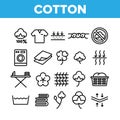 Cotton Fabric Collection Elements Icons Set Vector Royalty Free Stock Photo