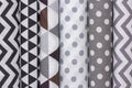 cotton fabric texture background. Geometric colors. white, gray, black colors.