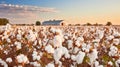 Cotton fields ready for harvesting, Generative AI