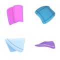 Cotton handkerchief icons set cartoon vector. Handkerchief in various color Royalty Free Stock Photo