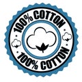 100% cotton label or sticker Royalty Free Stock Photo
