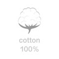 Cotton labels or logo for pure 100 percent natural cotton textile tag icon vector