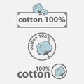 Cotton labels or logo for pure 100 percent natural cotton textile tags