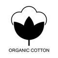 Cotton organic icon, clothing symbol natural symbol, web graphic vector illustration Royalty Free Stock Photo