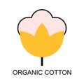 Cotton organic icon, clothing symbol natural symbol, web graphic vector illustration Royalty Free Stock Photo