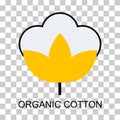 Cotton organic icon, clothing symbol natural symbol, web graphic vector illustration Royalty Free Stock Photo