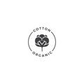 Cotton organic label. Vector logo icon template Royalty Free Stock Photo