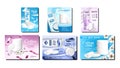 Cotton Pads Creative Promo Posters Set Vector