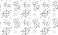 Cotton plant . Vector seamless pattern. Royalty Free Stock Photo