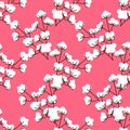 Cotton plants seamless background print. repeat pattern background design