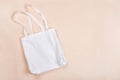 Cotton reusable bag on a beige canvas background Royalty Free Stock Photo