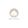 Cotton seed icon. cotton beige label. Natural fiber sign. organic fabric symbol Royalty Free Stock Photo