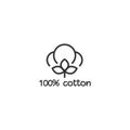 Cotton seed icon. 100 cotton label. Natural fiber sign