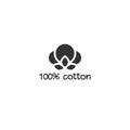 Cotton seed icon. 100 cotton label. Natural fiber sign