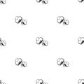 Cotton seed seamless pattern on white background. 100 cotton -linear ornamnet