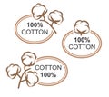 Cotton set. Collection cotton icons. Vector Royalty Free Stock Photo