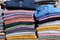 Cotton shirts for sale in the fashion store Royalty Free Stock Photo