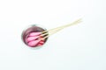 Cotton stick with chlorhexidine for cleaning Royalty Free Stock Photo