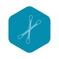 Cotton sticks icon, outline style