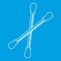 Cotton sticks icon, outline style