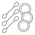 Cotton sticks and pads icon vector isolated