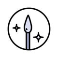 Cotton swab, clean, medical, tool, stick color vector icon