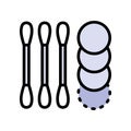 Cotton swab, clean, medical, tool, stick free vector icon Royalty Free Stock Photo