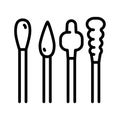 Cotton swab, clean, medical, tool, stick free vector icon