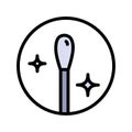Cotton swab, clean, medical, tool, stick vector color flat icon