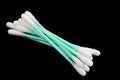 Cotton swabs closeup on a black background Royalty Free Stock Photo