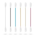 Cotton swabs for ears. Realistic cotton ear swab set