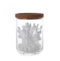 Cotton swabs in glass jar on white background Royalty Free Stock Photo