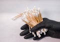 Cotton swabs: a simple tool for everyday care Royalty Free Stock Photo