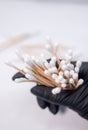 Cotton swabs: a simple tool for everyday care Royalty Free Stock Photo