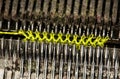 Cotton thread on knitting machine