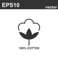 100% cotton - web black icon design Royalty Free Stock Photo