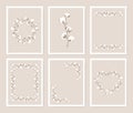 Cotton wreath floral card set in pastel colors Royalty Free Stock Photo