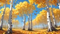 Cottonwood aspen grove autumn golden color wallpaper expression Royalty Free Stock Photo