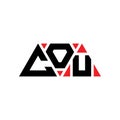 COU triangle letter logo design with triangle shape. COU triangle logo design monogram. COU triangle vector logo template with red Royalty Free Stock Photo