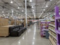 Couch, Food, and other supplies on Display inside Costco