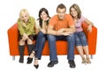 Couch full of friends Royalty Free Stock Photo