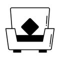 Couch Half Glyph Style vector icon which can easily modify or edit