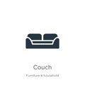 Couch icon vector. Trendy flat couch icon from furniture & household collection isolated on white background. Vector illustration