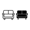 Couch line and glyph icon. Sofa vector illustration isolated on white. Divan outline style design, designed for web and