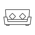 Couch Outline Vector icon which can easily modify or edit