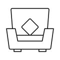 Couch Outline Vector icon which can easily modify or edit