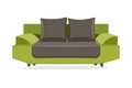 Couch with pillows. Isolated comfortable couch